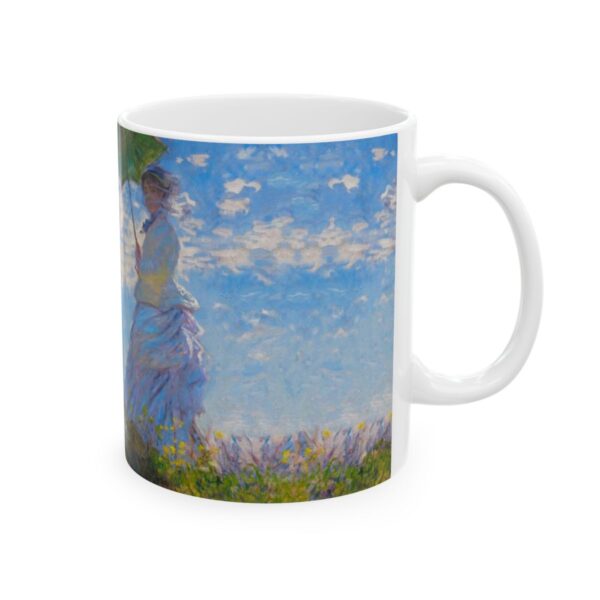 Woman with a Parasol - Madame Monet and Her Son Mug (1875) | Claude Monet Coffee Mug | - Image 4