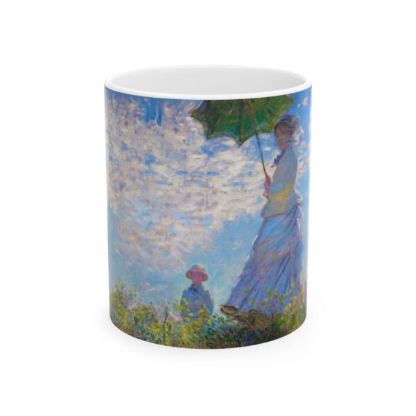 Woman with a Parasol - Madame Monet and Her Son Mug (1875) | Claude Monet Coffee Mug |