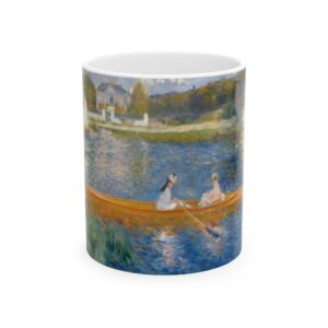 The Skiff (La Yole) Coffee Mug, Renoir Art Cup, Impressionist River Scene Design, Elegant Boat Nature Artwork, Perfect Ceramic Coffee Cup