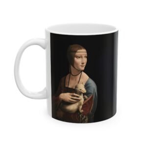 Lady with an Ermine Coffee Mug - Leonardo da Vinci Art Cup - Renaissance Portrait Mug - Cecilia Gallerani Gift for Art Lovers | 325 ml 450