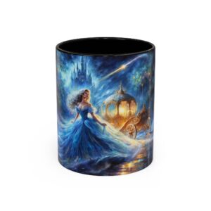 Cinderella Coffee Mug, Princess Cup with Artwork of Cinderella & Her Castle, Fairytale Mug, Magical Gift for Fans of Classic Tales