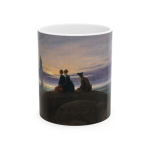 Moonrise over the Sea Mug | Caspar David Friedrich Coffee Mug | Famous painting asethetic Cup