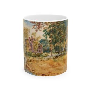 Wayside Inn, Sudbury Mug (1882) | Childe Hassam Mug | Famous Art Mug Drinkware Cup | Scenic House, River, 11 oz Ceramic, Handmade Aesthetic