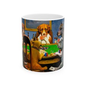 Dogs Playing Poker Mug | Cassius Marcellus Coolidge Mug | Famous Painting Mug | Classic Vintage Artwork | Handmade Mug Drinkware Cup Art