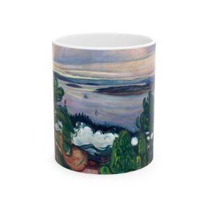 Train Smoke Mug (1900) | Edvard Munch Coffee Mug | Historic Painting Collector Gift 11 oz & 15 oz