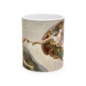 The Creation of Adam Coffee Mug | Michelangelo Artwork Cup |