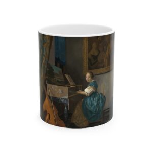 Johannes Vermeer Mug | A Young Woman seated at a Virginal (1672) Coffee Mug |