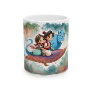 Cute Aladdin Coffee Mug | Kids on Magic Carpet 11 & 15 oz Cup